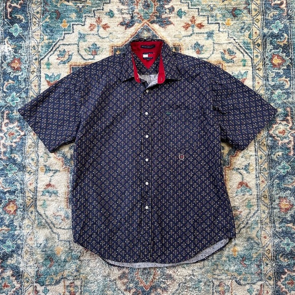 Tommy Hilfiger Anchors All Over Print Button-up Shirt - Picture 1 of 4